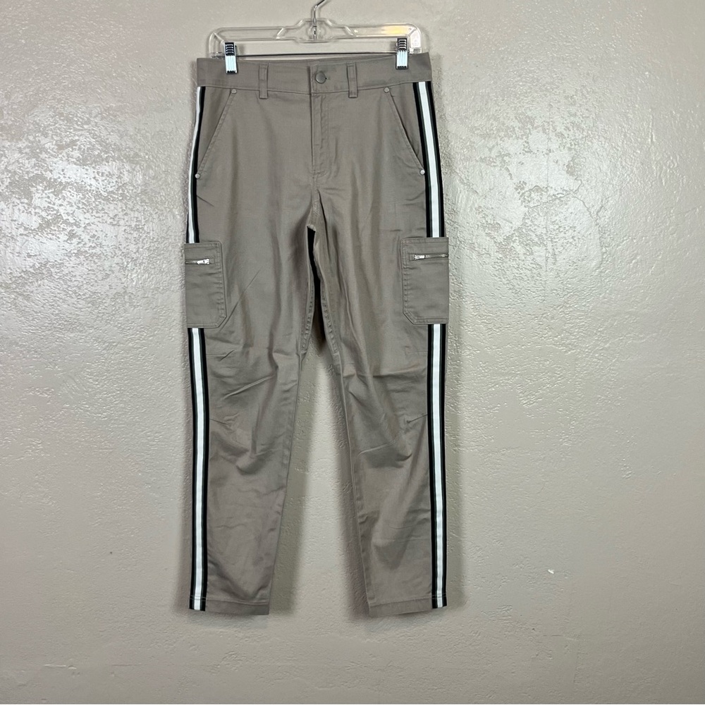 Athleta Summit Cargo‎ Pants Mid-Rise Side Stripe Outdoor Hiking Beige Women's 2